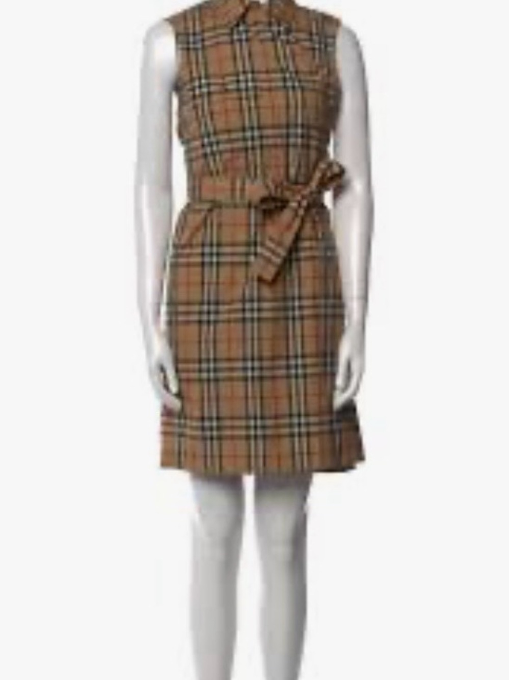 Burberry  Sleeveless Plaid Belted Shift Dress in Camel. Worn 1 time.